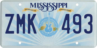 MS license plate ZMK493