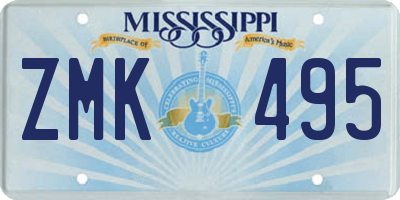 MS license plate ZMK495