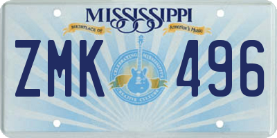 MS license plate ZMK496