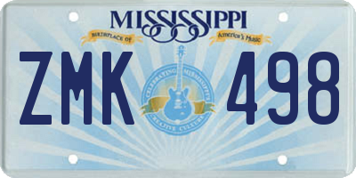 MS license plate ZMK498