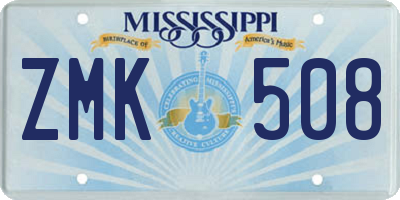 MS license plate ZMK508