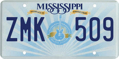 MS license plate ZMK509