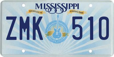 MS license plate ZMK510