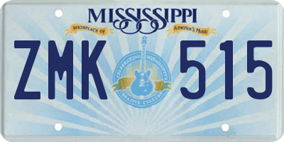 MS license plate ZMK515