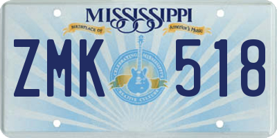 MS license plate ZMK518
