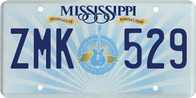 MS license plate ZMK529