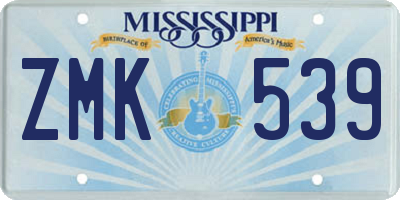 MS license plate ZMK539