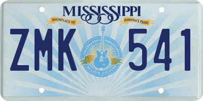 MS license plate ZMK541