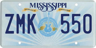 MS license plate ZMK550