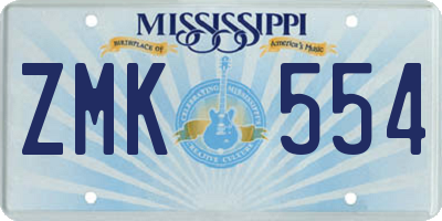 MS license plate ZMK554