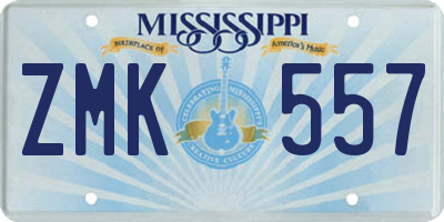 MS license plate ZMK557