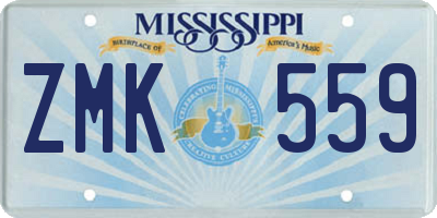 MS license plate ZMK559