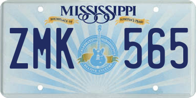 MS license plate ZMK565
