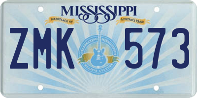 MS license plate ZMK573