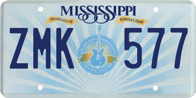 MS license plate ZMK577