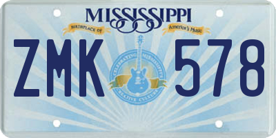 MS license plate ZMK578