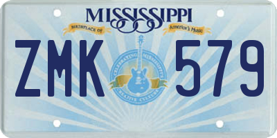 MS license plate ZMK579