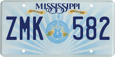 MS license plate ZMK582