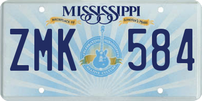 MS license plate ZMK584