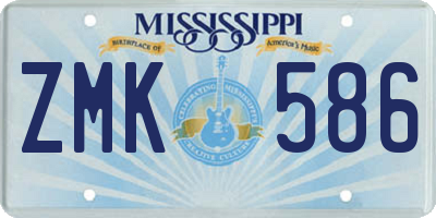 MS license plate ZMK586