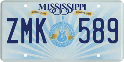 MS license plate ZMK589
