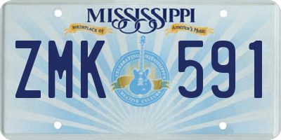 MS license plate ZMK591