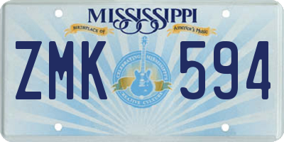 MS license plate ZMK594