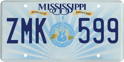 MS license plate ZMK599
