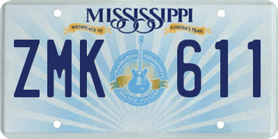 MS license plate ZMK611
