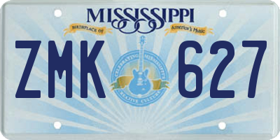 MS license plate ZMK627