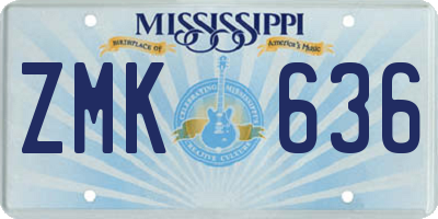MS license plate ZMK636
