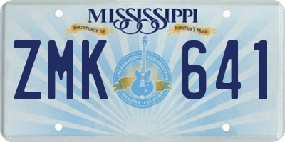 MS license plate ZMK641