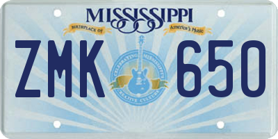 MS license plate ZMK650