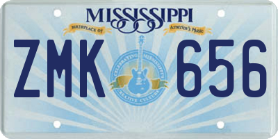 MS license plate ZMK656