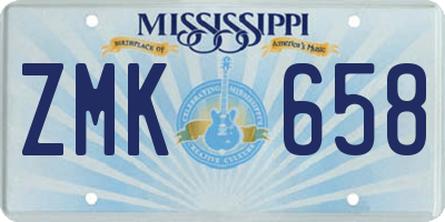 MS license plate ZMK658