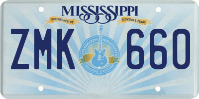 MS license plate ZMK660