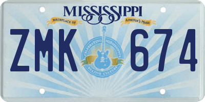 MS license plate ZMK674