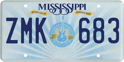 MS license plate ZMK683