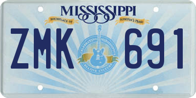 MS license plate ZMK691