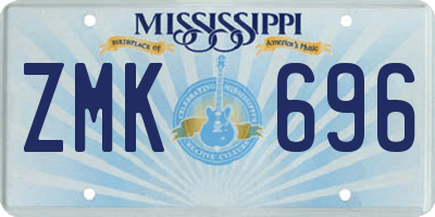 MS license plate ZMK696