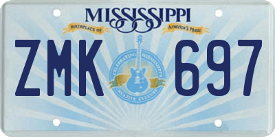 MS license plate ZMK697