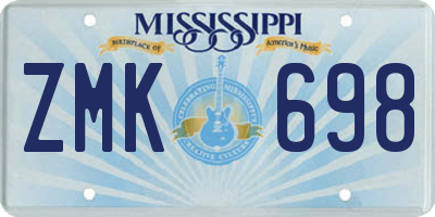 MS license plate ZMK698