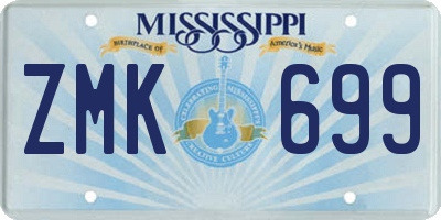 MS license plate ZMK699