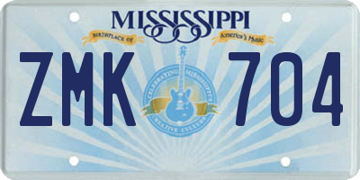 MS license plate ZMK704