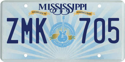 MS license plate ZMK705