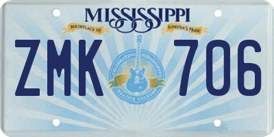 MS license plate ZMK706