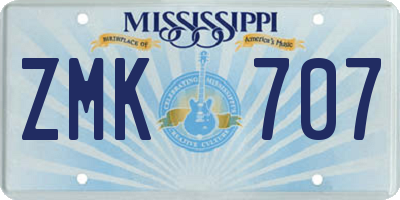 MS license plate ZMK707
