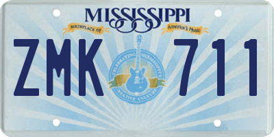 MS license plate ZMK711