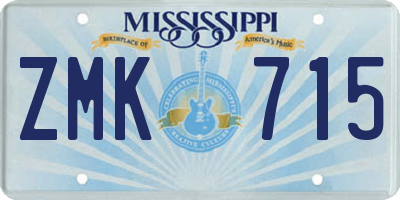 MS license plate ZMK715