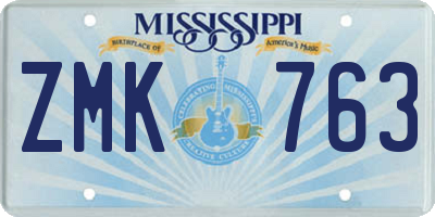 MS license plate ZMK763